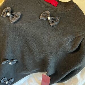 Scarlett Elegant Black Jacket with Bow Accents